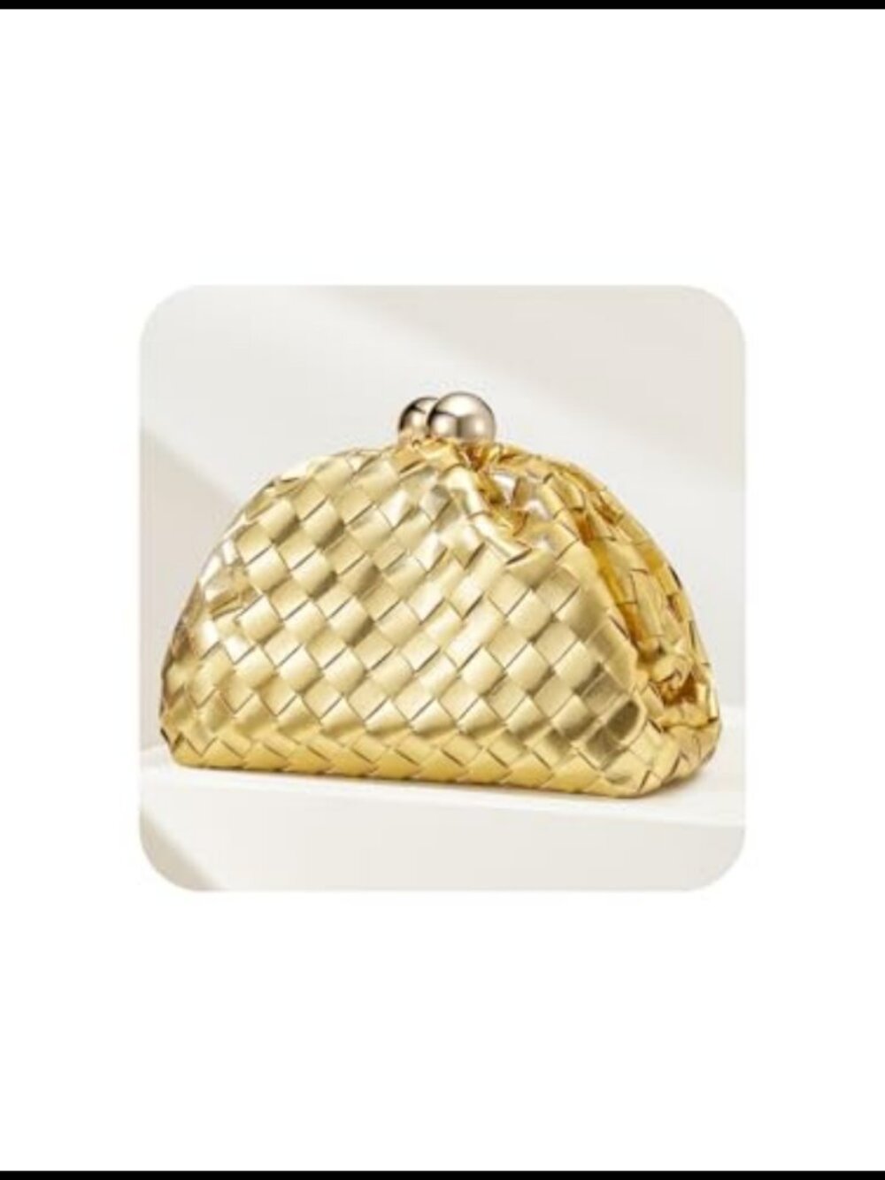Woven Evening Clutch Purse with Detachable Chain Strap for Wedding